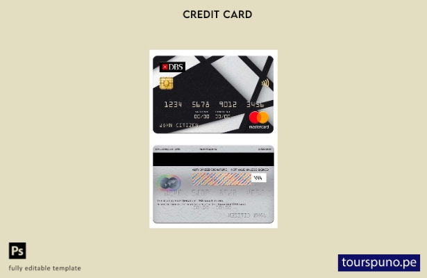 lista para imprimir la plantilla de mastercard del banco DBS de Singapur